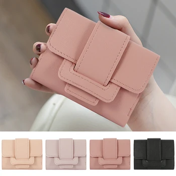 

Women Wallets Hasp Small And Slim Fashion Brand Coin Pocket PU Leather Purse Women Short Wallets Card Holders Wallets Purse