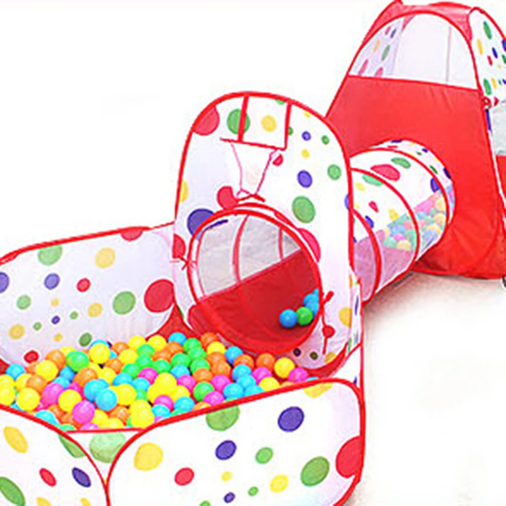 3 in 1 Kids Play Tent Indoor Outdoor Children Baby Kid Play House Tent Tunnel Ball Pool Toy Kids Toys Colorful Ocean Ball Pool 4