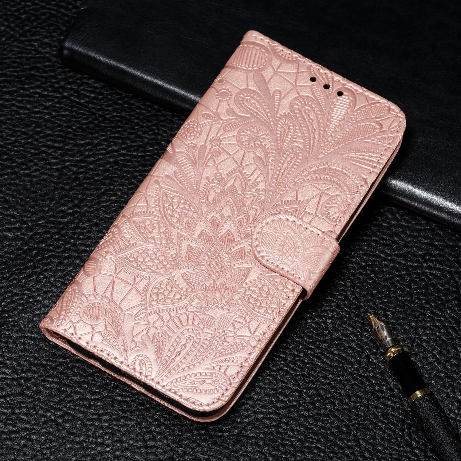 3D Hoa Da Flip Cover Dành Cho Huawei Honor 8S 8A 8C 8X V20 Giao Phối 20 7C 7A Pro 10 p30 Lite Y9 Y6 Y7 2019 Y5 2018 JAT-L29 Ốp Lưng 