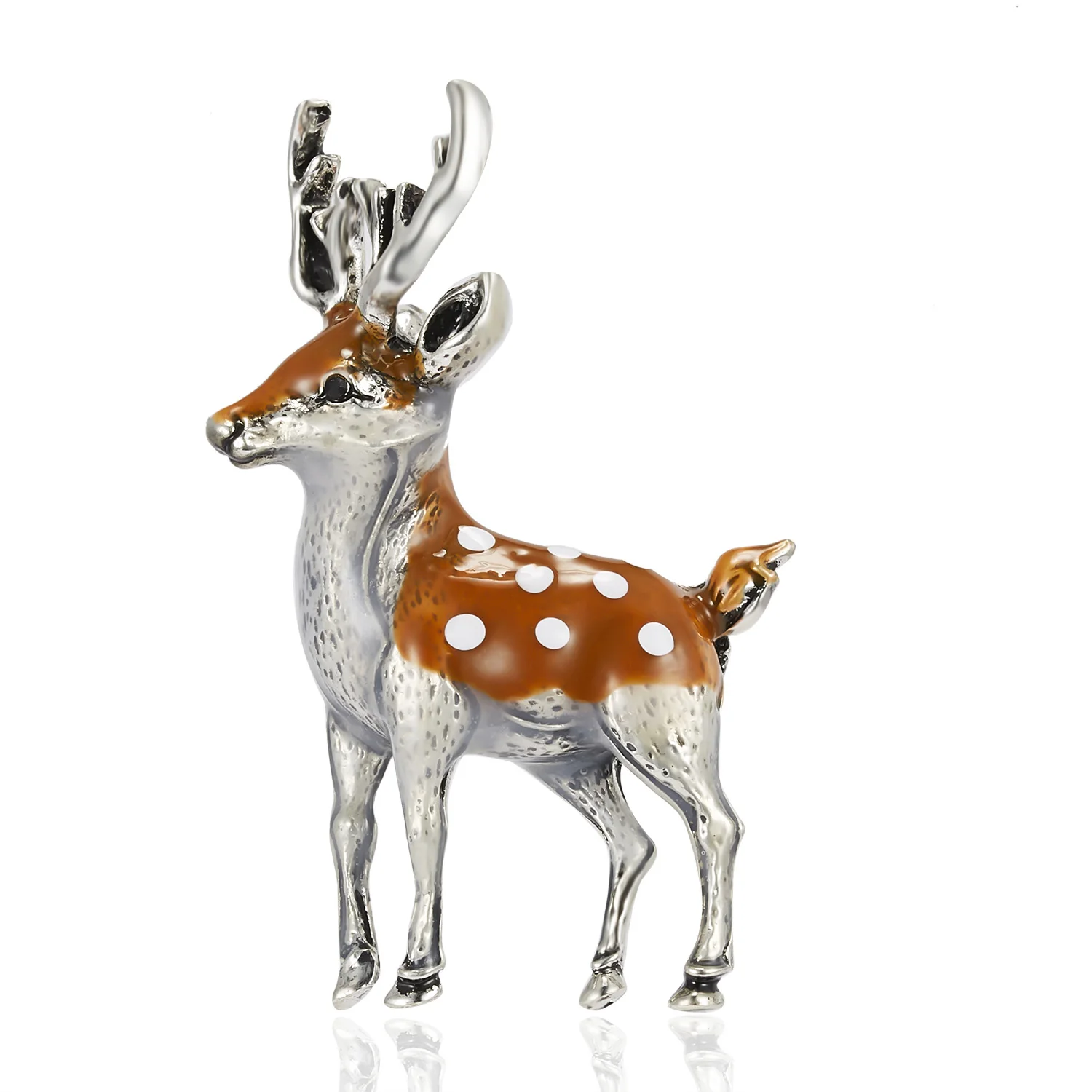 

Rinhoo Cute Alloy Deer Brooches Enamel Metal Pins for Women Bucks Sika Deer Animal Brooch Pin Kids Badge Christmas Jewelry Gift