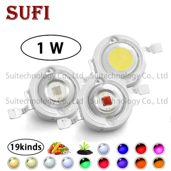 

10pcs Real Full Watt High Power 1W LED lamp Bulb Diode LEDs Chip White Full Spectrum Red Blue Green For DIY Spot light Downlight