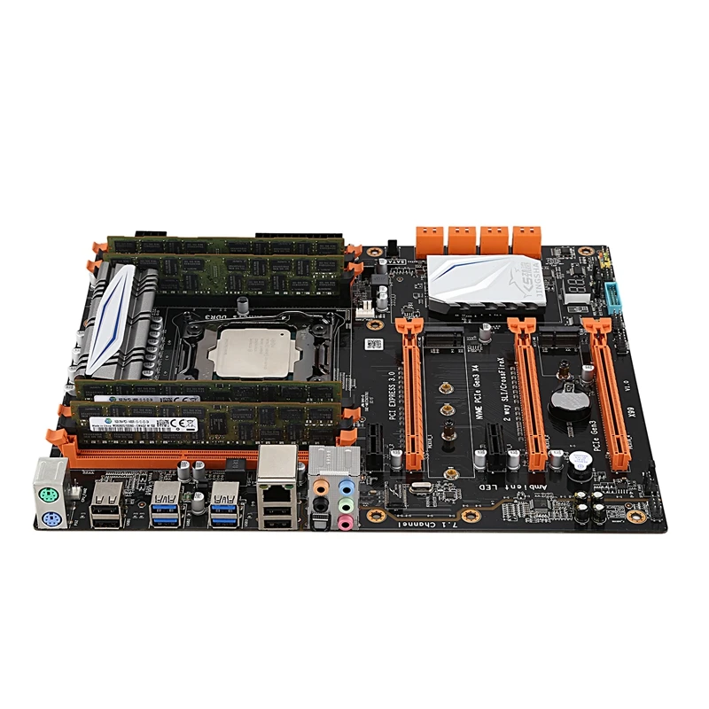 X99 LGA2011-V3 материнская плата комбинированный набор с процессором E5 2678V3 4X16GB 64GB DDR3 ram 4-Ch 1866Mhz REG ECC NGFF M.2 SSD слот