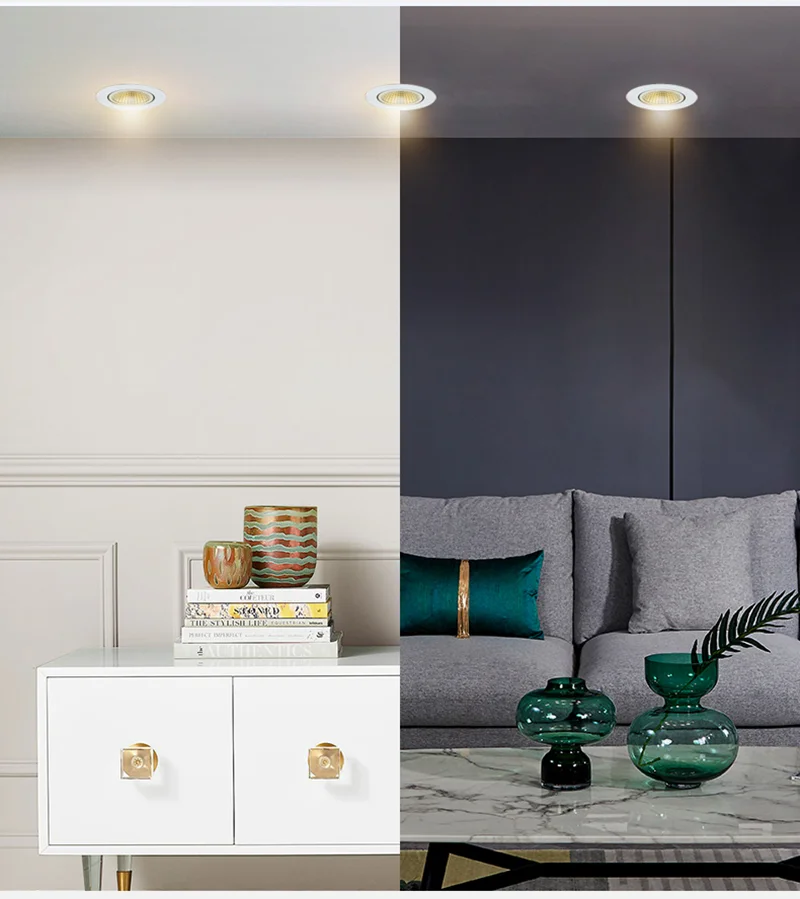 Dimmable Recessed LED Downlights 5W 7W 9W 12W 15W18W COB LED Ceiling Spot Lights AC85~265V LED Background Lamps Indoor Lighting