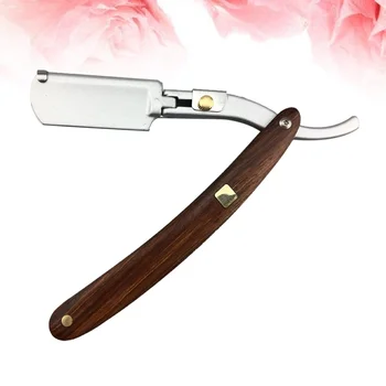 

Wooden Handle Chic Straight Barber Edge Steel Razors Shaving Knife Folding Men Vintage Straight Edge Metal Hair Shaper Barber Ra