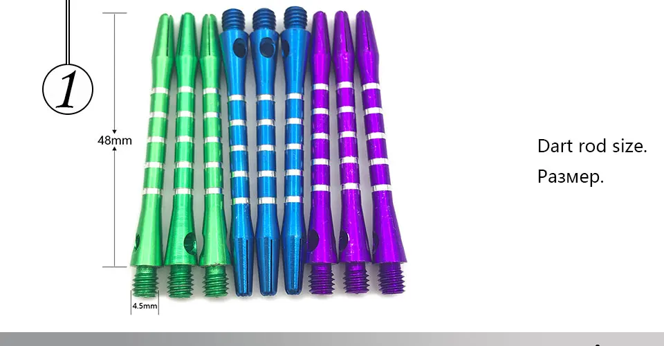 Easytoday 18Pcsset Darts Shafts Accessories Six Colors Aluminum Screw Dart Shaft Standard 2BA Long 48mm Shafts Wholesale (1)