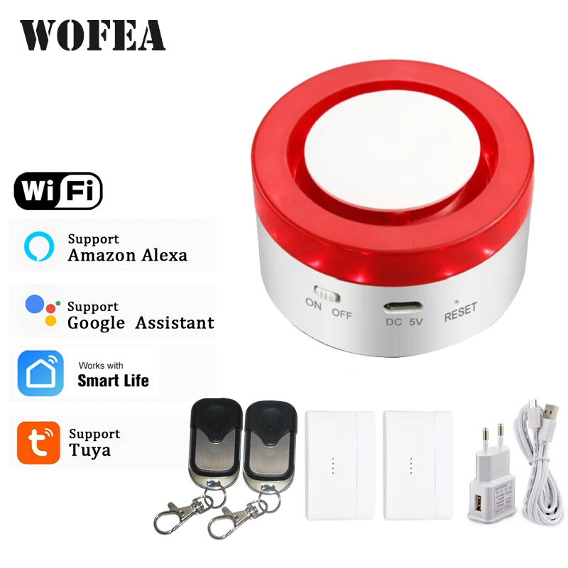 US $31.01 Tuya Smart Wifi Wireless Strobe Siren Home Security Alarm System 433mhz Compatible W Alexa Google Home Smartlife App