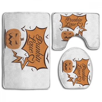 

CHARM HOME Punkin Love Bathroom Antiskid Pad 3PCS/Set Toilet Seat Cover Anti-slip Bathroom Accessories