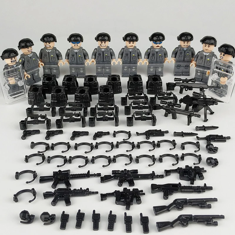 

Kids Building Blocks Bricks Small Particles Military with Weapon City Professional People Model Blocks Toy Christmas Gift