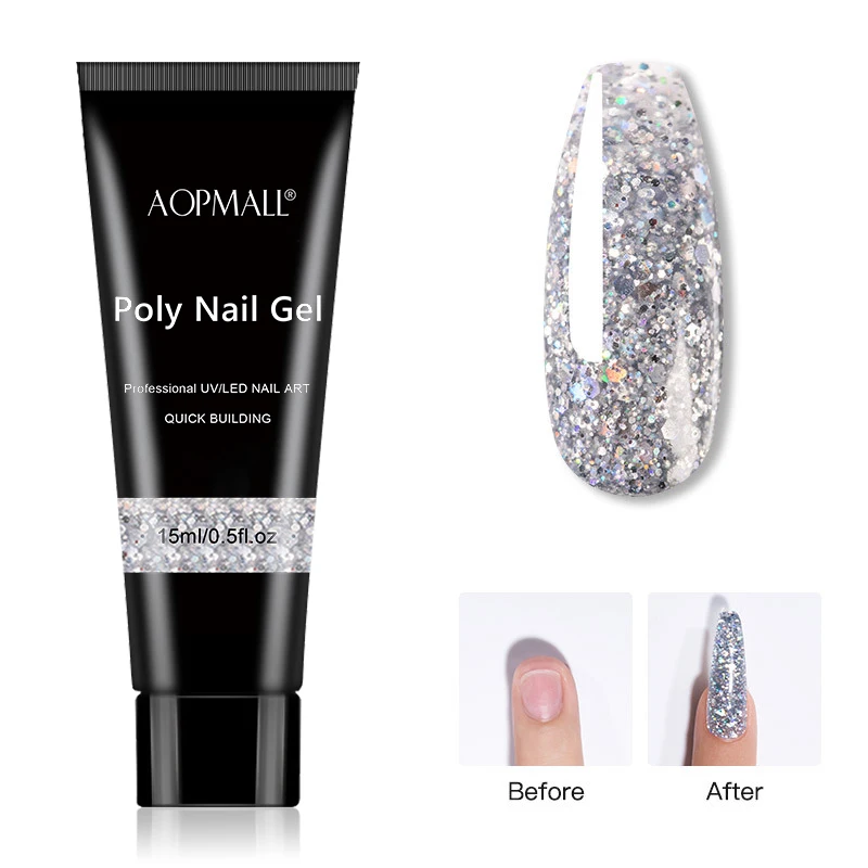 AOPMALL® Poly Nail Gel Set Extension Glue Kit For Manicure Set Nail UV/LED Acrylic Nail Polish Kit Nail Art Tool AOPMALL® Poly Nail Gel Set Extension Glue Kit For Manicure Set Nail UV/LED Acrylic Nail Polish Kit Nail Art Tool