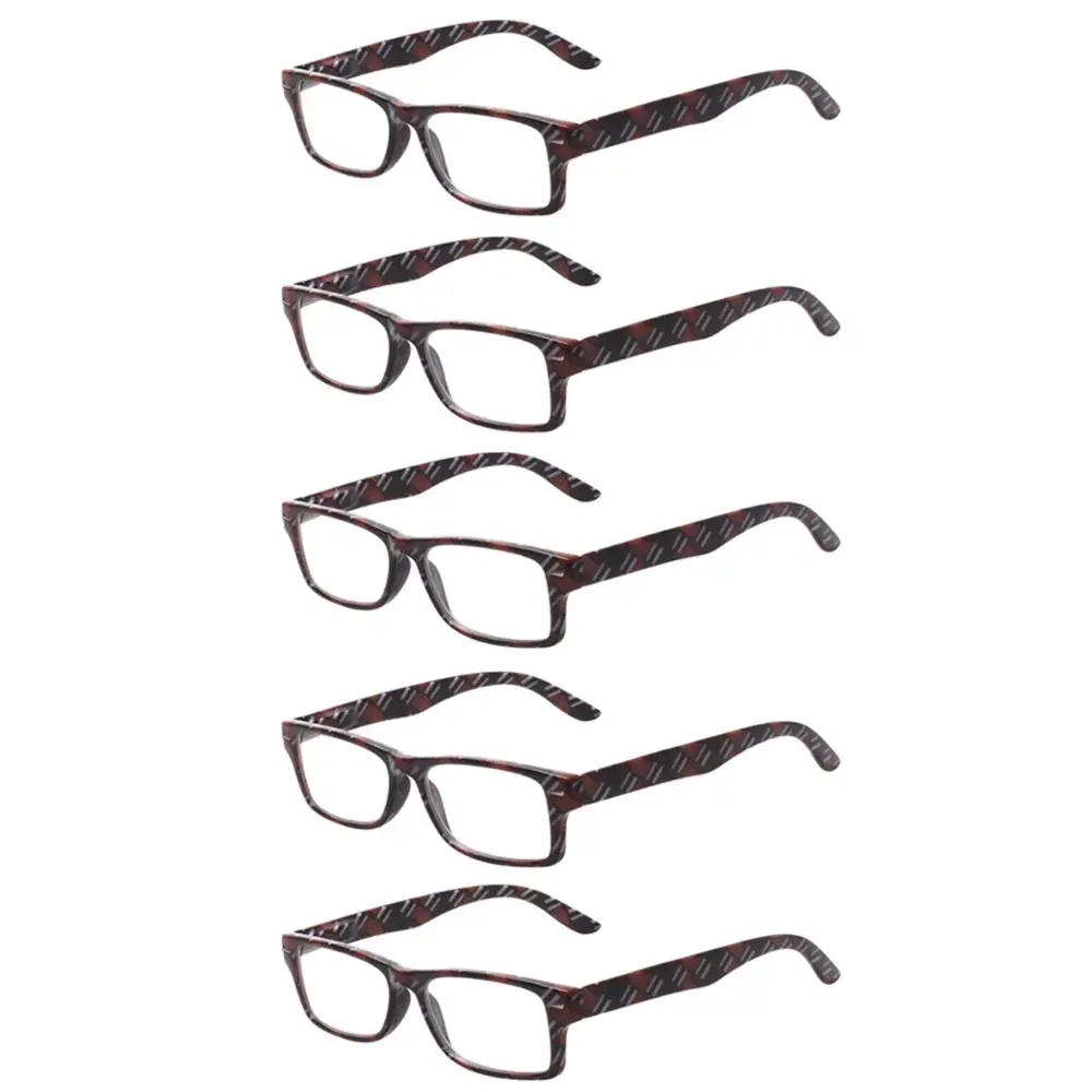 5 pack Gray Очки для чтения, 5 пар, весенние шарниры, удобные, модные, качественные, для мужчин и женщин - Цвет оправы: 5 pack Gray