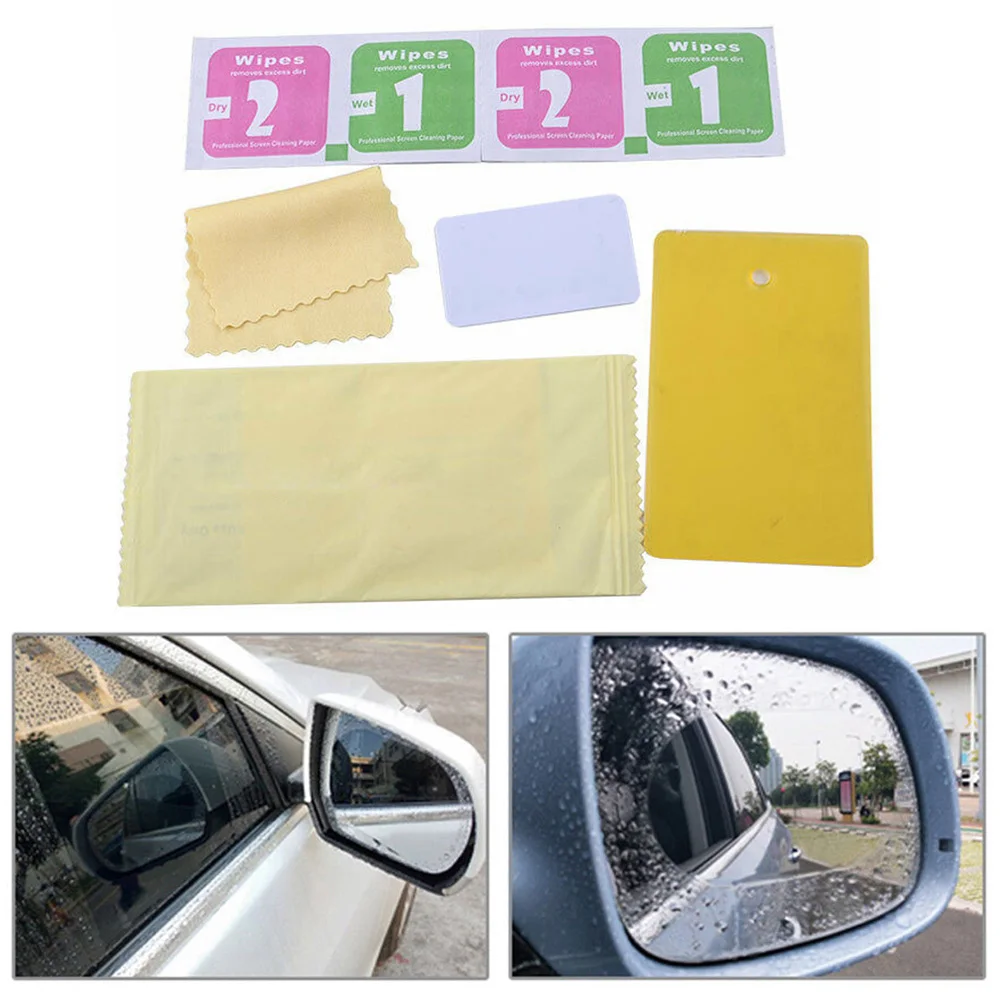 

2pcs Universal Rainproof Film Auto Car Easily Installation Anti Fog Protective Rearview Mirror Sticker