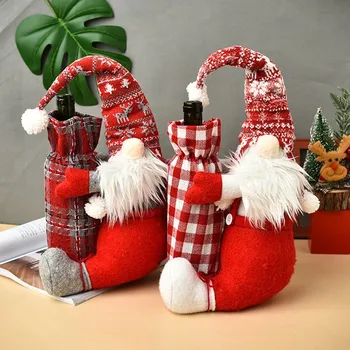 

Wine Bottle Case Santa Claus Champagne Doll New Year Decoration Christmas Faceless Doll Wine Bottle Cover 2020 New
