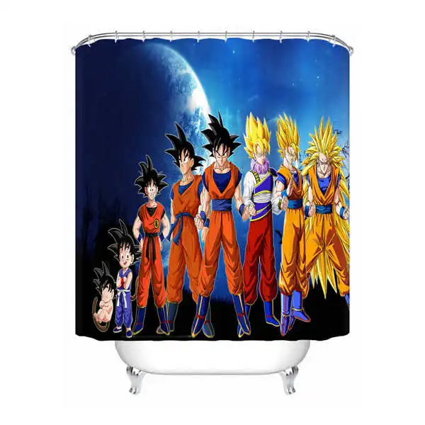 Shower Curtain Пользовательские водонепроницаемые занавески для душа Dragon Ball Z Goku и Gohan аниме печать декор для ванной комнаты различные размеры#180324-01-04 - Цвет: Shower Curtain