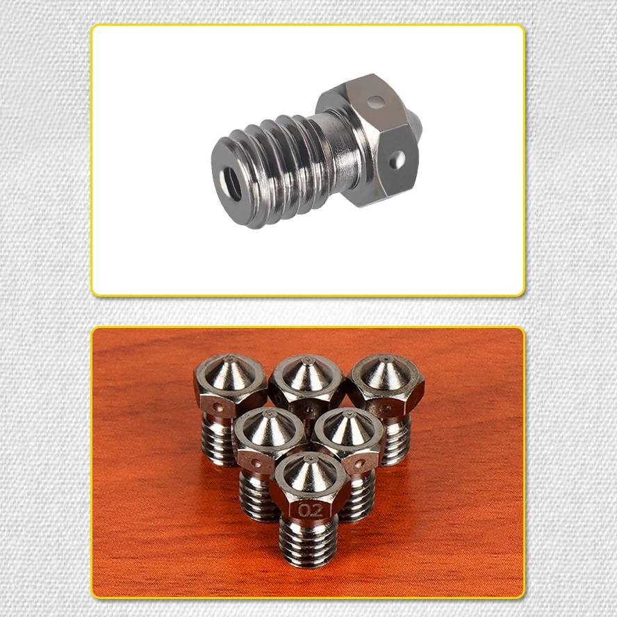 KINGROON 하드 스틸 E3D V6 노즐, 1.75mm 필라멘트 E3D 하드 스틸 노즐, V6 HOTEND M6 스레드 3D 프린터 압출기 노즐
