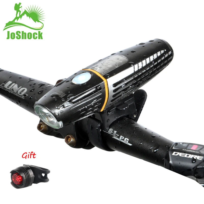  Joshock Bicycle Light Rainproof USB Rechargeable Electro-Optic Sensing Smart LED 2200mAh MTB Front 