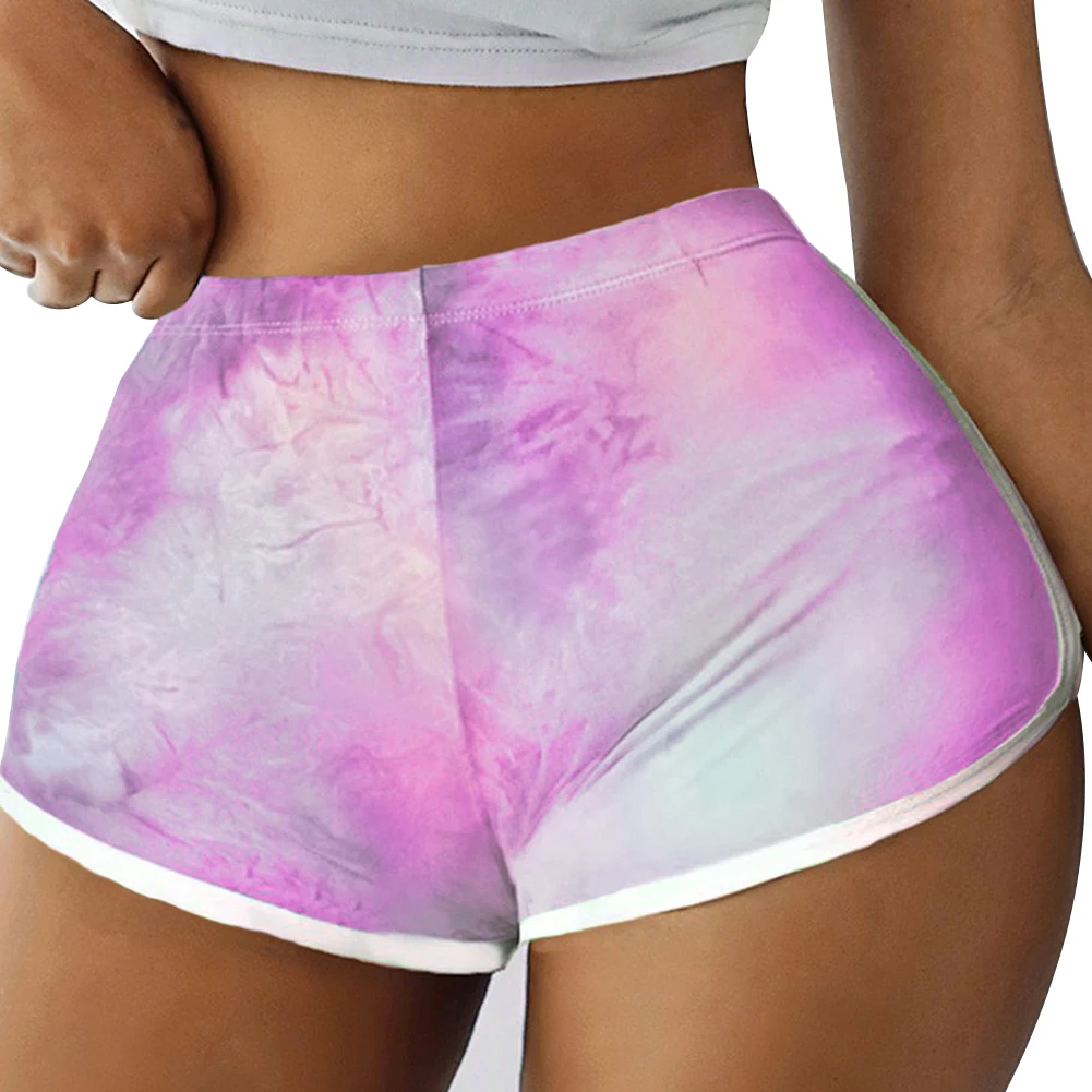 Sexy Womens Tie Dye Printed Shorts Skinny Womens Ladies High Waist Skinny Hot Trousers Female Shorts Club Clothes Short Femme