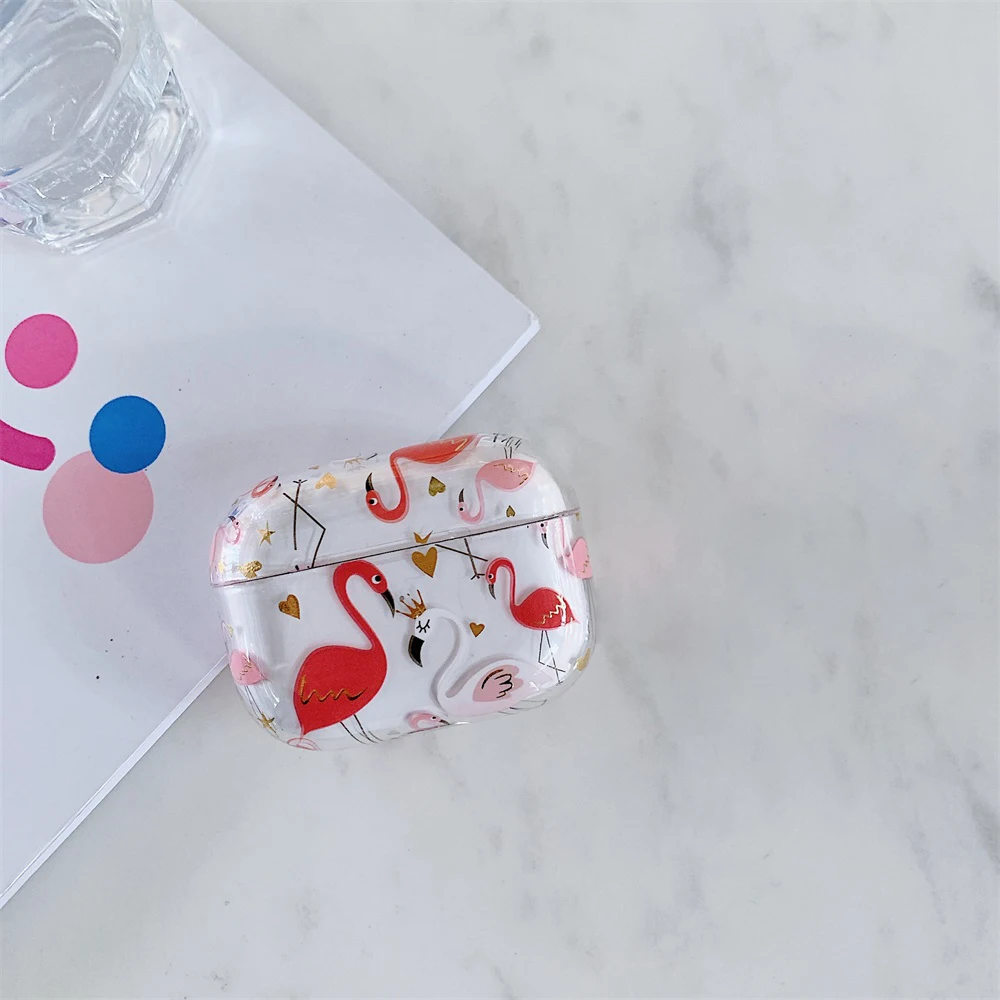 INS Цветы Чехол для наушников для Apple Airpods Pro чехол Роскошный Фламинго Airpod 3 крышка прозрачный PC Сплит защитный чехол для наушников