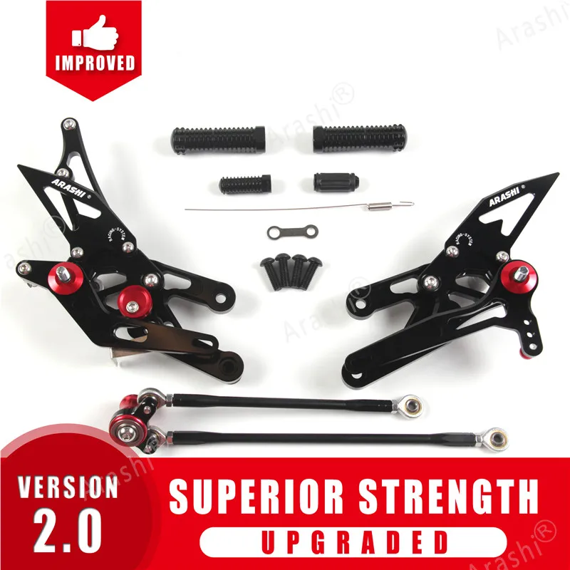 Black Arashi регулируемая подножка для HONDA CBR1000RR 2004 2005 2006 2007 подножки Rider задние наборы Rearset CBR 1000 RR 04 05 06 CNC - Цвет: Black