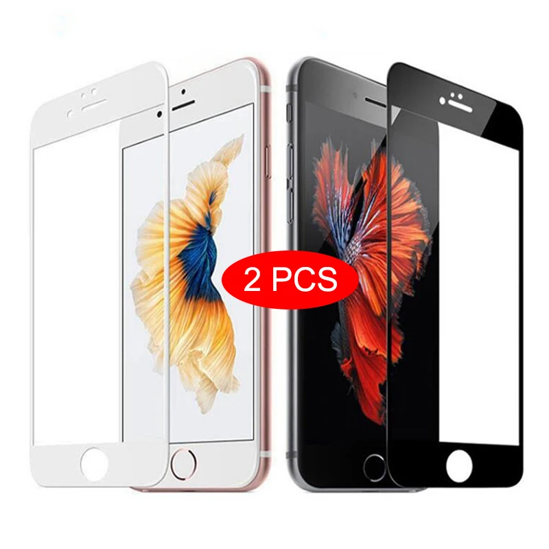 Закаленное стекло с полным покрытием для iPhone 7 8 6 6s Plus защитная пленка экрана X XR XS