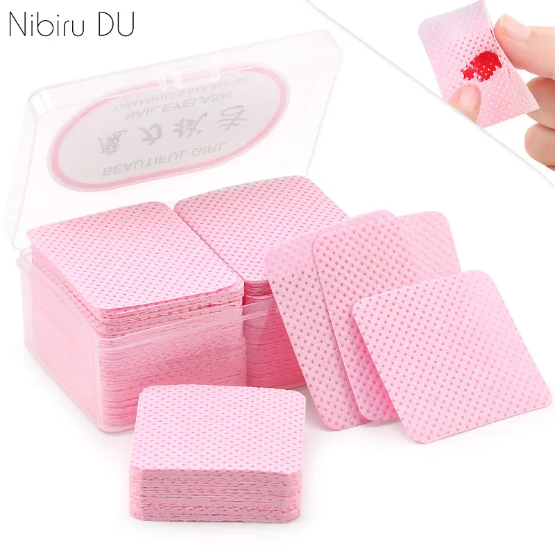 

180/540PCS Lint-Free Napkins Cleaner Paper Pad UV Gel Tips Remover Cotton Pad Absorbable Gel Nails Polish Napkins For Manicure