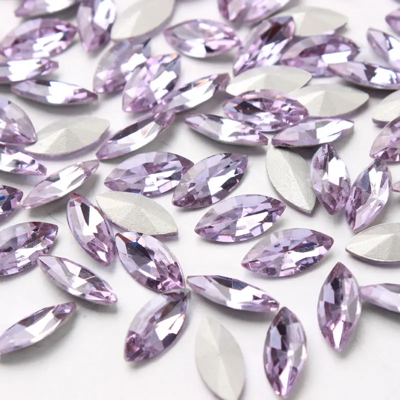 violet Акция распродажа чехлы для очков обувь для одежды 5x10 мм конский глаз объемные Стразы дополнительно 16 цветов 100 шт - Цвет: violet