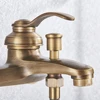 Antique Brass Bathroom Shower Faucet Bath Faucet Mixer Tap ABS Hand Shower Set Wall Mount Black Shower Control Valve Taps 2
