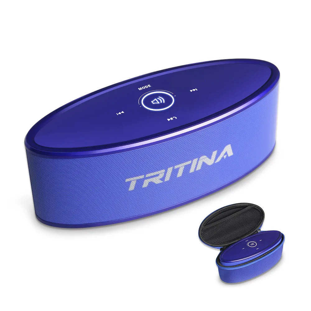 Tritina Портативный Беспроводной Динамик стерео звук, Touch Управление с мода свет, BT V4.1, громкой связи вызова, TF слот для карты и AUX - Цвет: TR-WSP01-BL