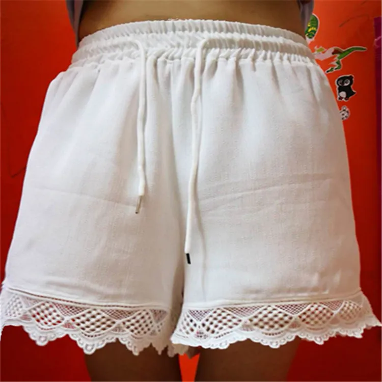 Свободные шорты Feminino женские шорты 6 цветов Spodenki Damskie летние бермуды Feminina Pantalones Cortos 5xl размера плюс кружевные белые