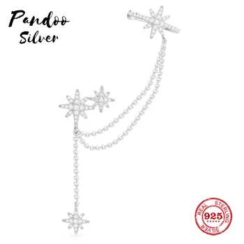 

Pandoo Fashion Charm Sterling Silver Original 1:1 Copy,Silver Meteorites Clip Earrings Luxury Jewelry Gift For Female