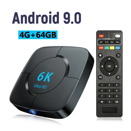 Android 9,0 4G 64G tv BOX 6K Youtube Google Assistant 3D видео ТВ приемник Флешка Box Play Store Smart Set top Box - Цвет: 4G 64G TV BOX