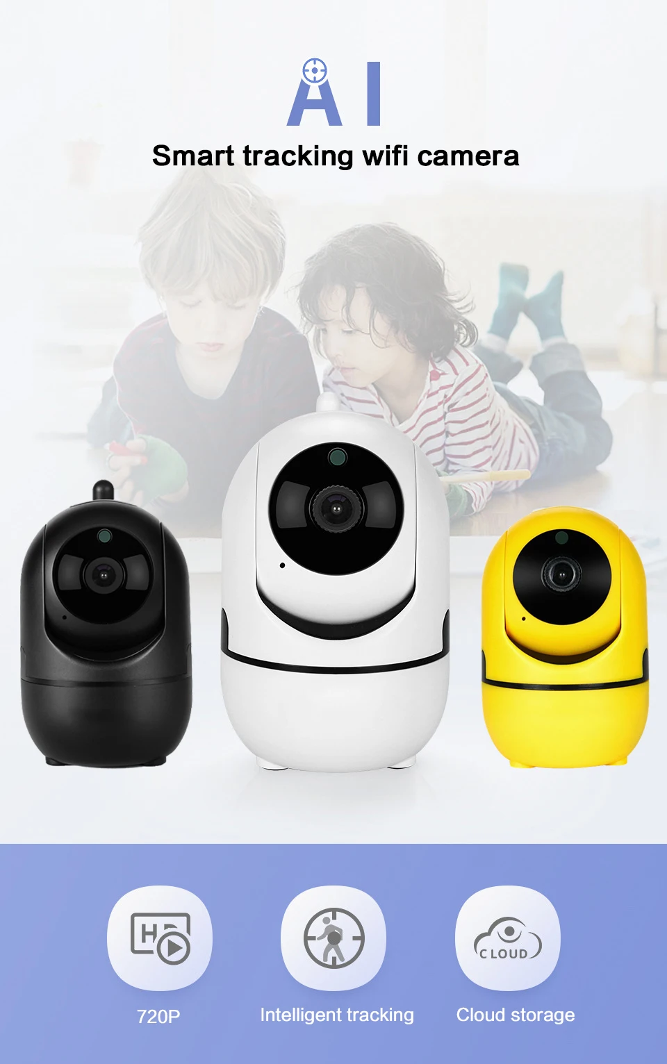 3 цвета AI умная ip-камера 1080P домашняя беспроводная камера беспроводной связи wifi для HD монитора камеры интеллектуальное автоматическое отслеживание человека