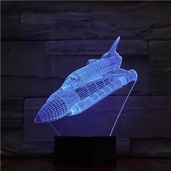 

3D Lamp The Space Shuttle Battery Powered Color Changing with Remote for Christmas Present Personalized Led Night Light Lamp