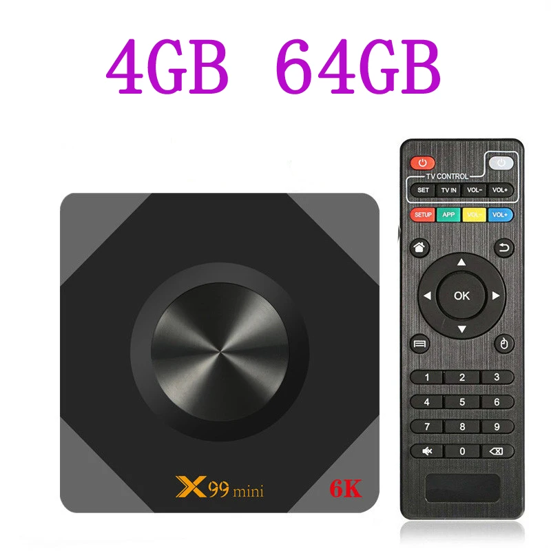 X99 Мини ТВ приставка Android 9,0 ТВ приставка 4 Гб ОЗУ 64 ГБ 32 ГБ 16 ГБ H.265 Wifi медиаплеер 4K для Google Youtube телеприставка