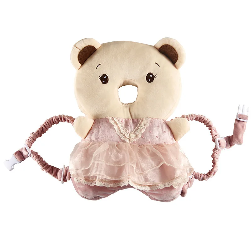 pink bear velvet Задняя подушка с крыльями для младенцев, защита головы от падения, подушка для малышей, для прогулок, защита, мягкий рюкзак - Цвет: pink bear velvet