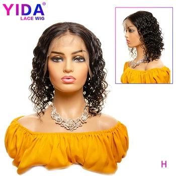 

Short Bob Deep Wave Wig Lace Front Wigs Brazilian Bob Human Hair Wigs For Black Women Remy Lace Front Human Hair Wigs YIDA Wig