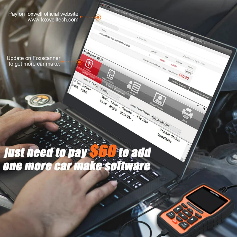 Сканер FOXWELL NT510 Elite для BMW диагностический сканер f30 e46 e39 e60 e90 e36 OBD 2 MINI Rolls Royce II|scan
