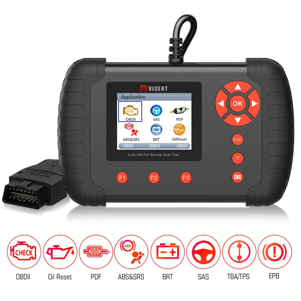 US $125.00 Vident ILink450 Car Full Service OBD2 Scan Tool Live Data EPB Oil Service ABS SRS Reset Battery Configuration Etc