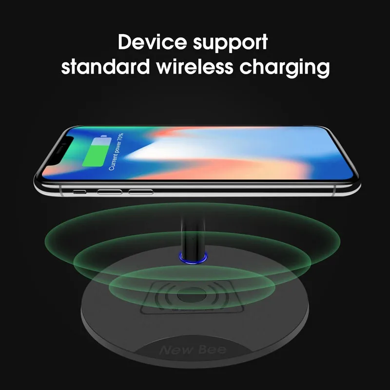 Headphone Stand with Wireless Fast Charging Aluminum Headset Holder Smart Phone Charger Adapter for ios Android
