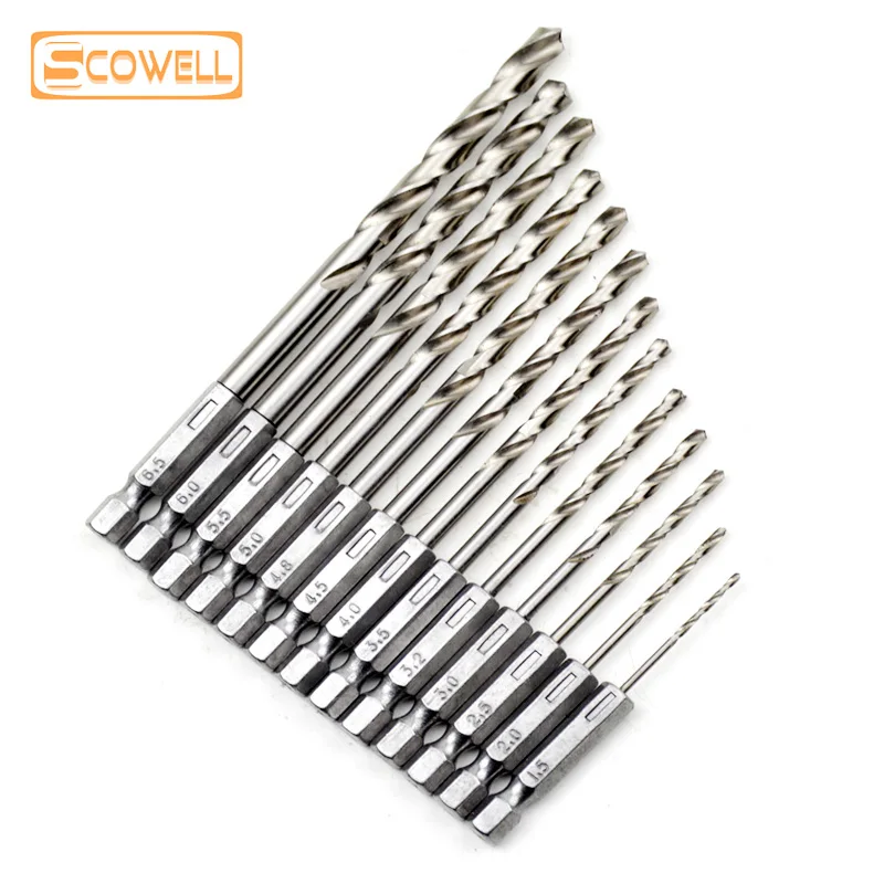 JKCKHA 13 Pcs/Lot Hss Hss Titanium Coated Drill Bit Set 1/4 Hex Shank 1.5-6.5 Mm Hex 13pcs Color : White Set Neutral/Shank Drill Drill JKCKHA 13 Pcs/Lot Hss Hss Titanium Coated Drill Bit Set 1/4 Hex Shank 1.5-6.5 Mm Hex 13pcs Color : White Set Neutral/Shank Drill Drill