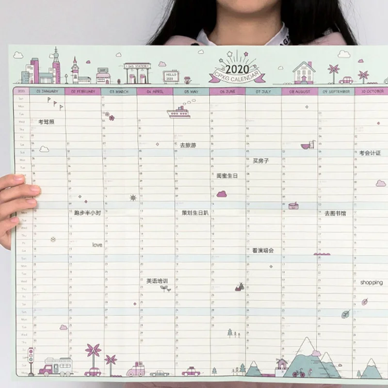 365 дней, планировщик, настенный бумажный календарь, офисный, школьный, ежедневный планировщик, заметки, Расписание, ежедневное расписание, тетрадь, Годовая программа