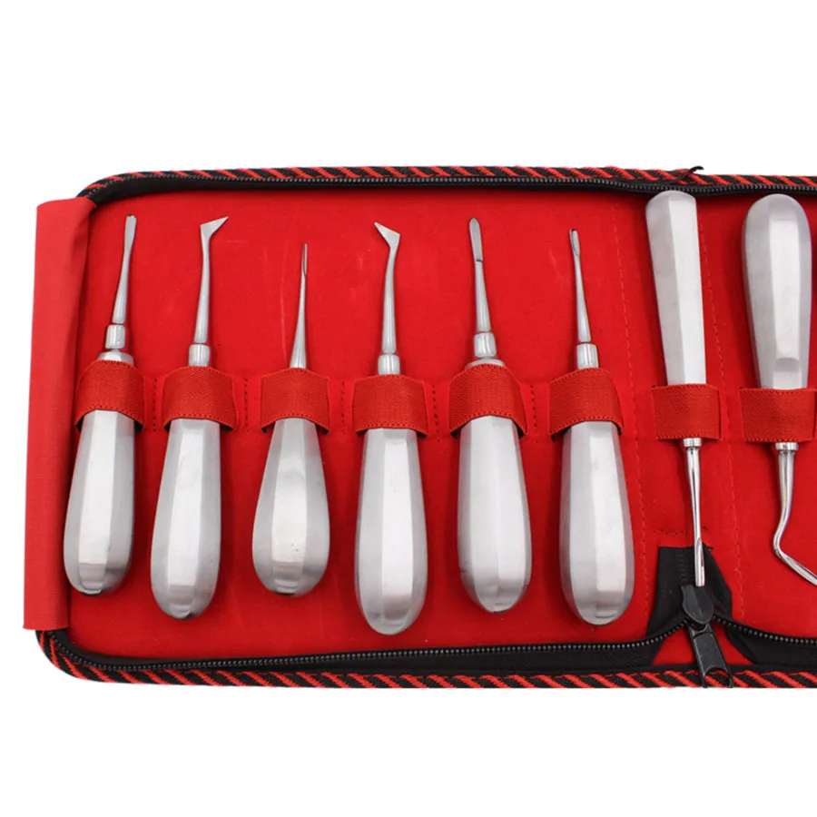 Dental Luxating Lift Elevator Teeth Clareador Curved Root Hexagon Handle 13Pcs Dentist Surgical Instrument Tool