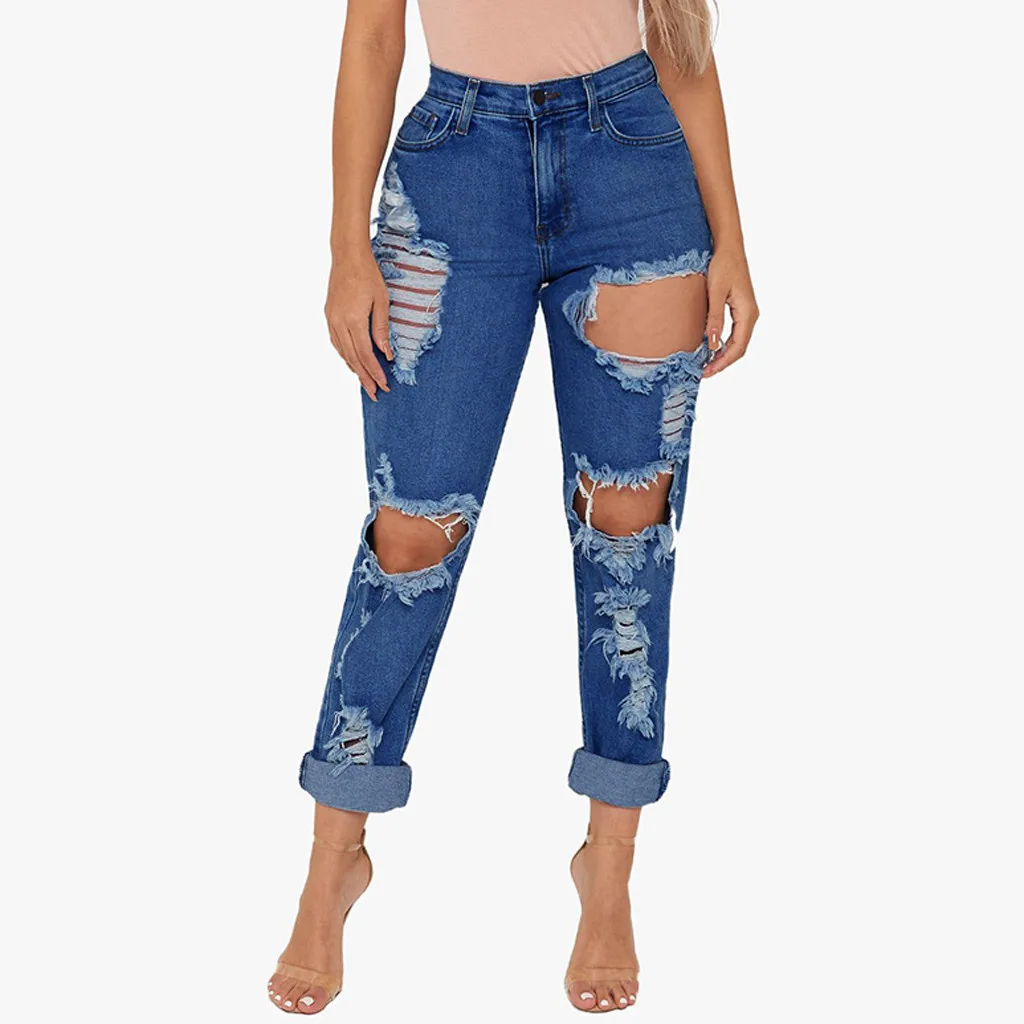 Модные женские джинсы, с карманами, с дырками, деним, на пуговицах, на молнии, сексуальные, обтягивающие, со складками, джинсовые штаны размера плюс, джинсы-шаровары, джинсовые штаны