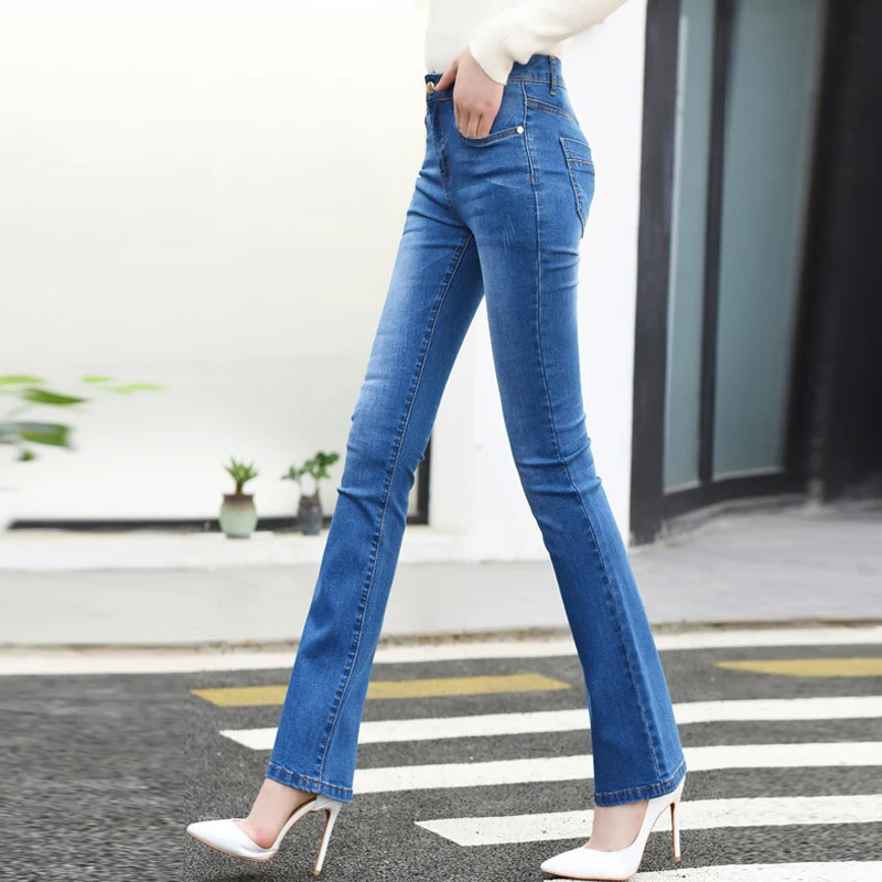 Тонкий Femme Boot Cut женские Стрейчевые джинсы-скини джеггинсы джинсы для Для женщин пуш-ап сексуальный ковбойские штаны расклешенные джинсовые брюки Винтаж
