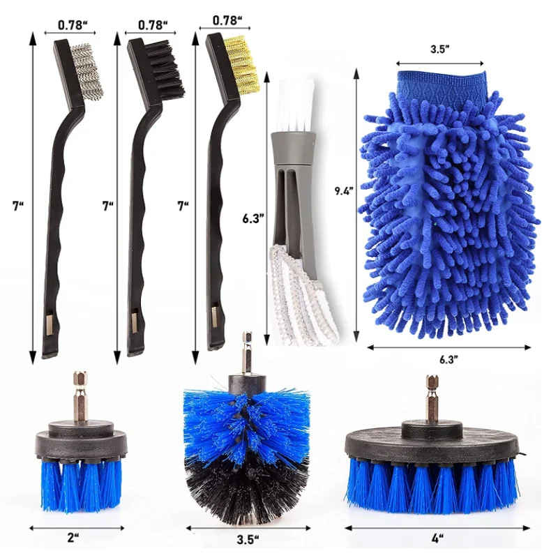 Auto Reinigung Pinsel Set Detaillierung Pinsel Power Wäscher Bohrer Pinsel Für Auto Leder Air Vents Felge Reinigung Dirt Staub Sauber werkzeuge – Detail 4