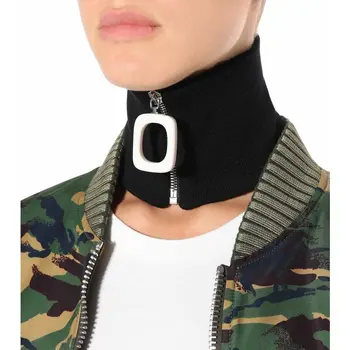 

Trendy Design Zipper Wool Scarf Fashion Knitting Square Head Outdoor Cycling Keep Warm Women Men Muffer