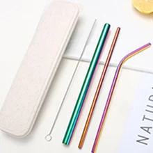 5 компл. Нержавеющая сталь питьевой металлическая соломинка многоразовые бар соломинки комплект щеток для чистки