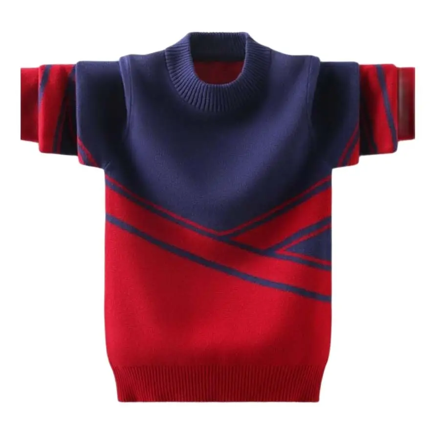 Spring Boys Sweaters 3-17T Kids Warm Jacket Baby Boys Pullovers Long Sleeve Knitted O-neck Quality Teeange Bottoming Shirt