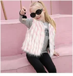 ARLONEET для маленьких девочек стильный плюшевый жилет с мехом для маленьких девочек; зимняя теплая одноцветная украшенная искусственным мехом плотная Детская жилетка пальто Верхняя одежда CO17
