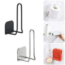 

Kitchen Free Punch Self Adhesive Roll Paper Toilet Towel Holder Rack Towel Holder Tissue Hanger Rack Nail-Free Cabinet Shelf