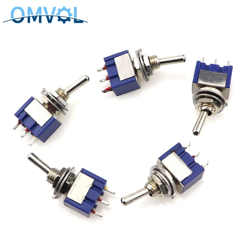 Toggle Switch 5 шт. мини MTS-102 3-контактный SPDT ON-ON 6A 125VAC миниатюрные тумблеры - Цвет: Toggle Switch